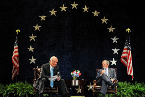 (L-R) Bill Henry, chairman and CEO of MHBT Inc. and board chair of IICF's Texas/Southeast Division and Former Pres. George W. Bush