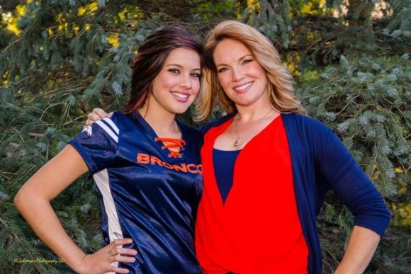 Amber Averil, broker/owner of Averill Insurance in Colorado Springs, Colo., and her daughter Sierra Cordova-Averill, a CSR and marketing expert for the firm, are big Broncos fans.