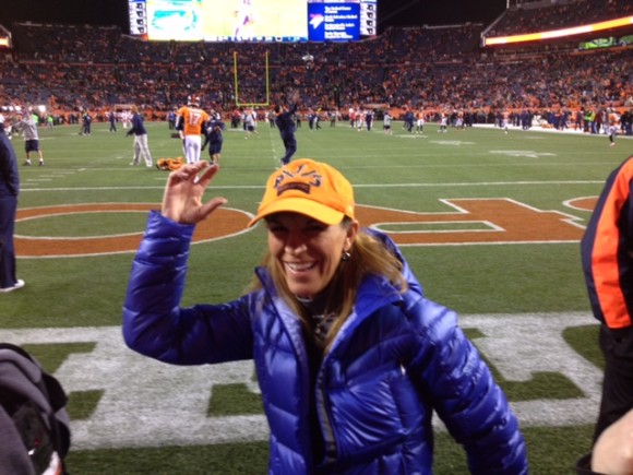 Carol Walker, executive director of the Rocky Mountain Insurance Information Association, at Mile high stadium for the Denver Broncos vs. Kansas City Chiefs game in 2014.