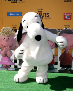Snoopy at the "The Peanuts Movie" Los Angeles Premiere at the Village Theater on November 1, 2015 in Westwood, Calif.
