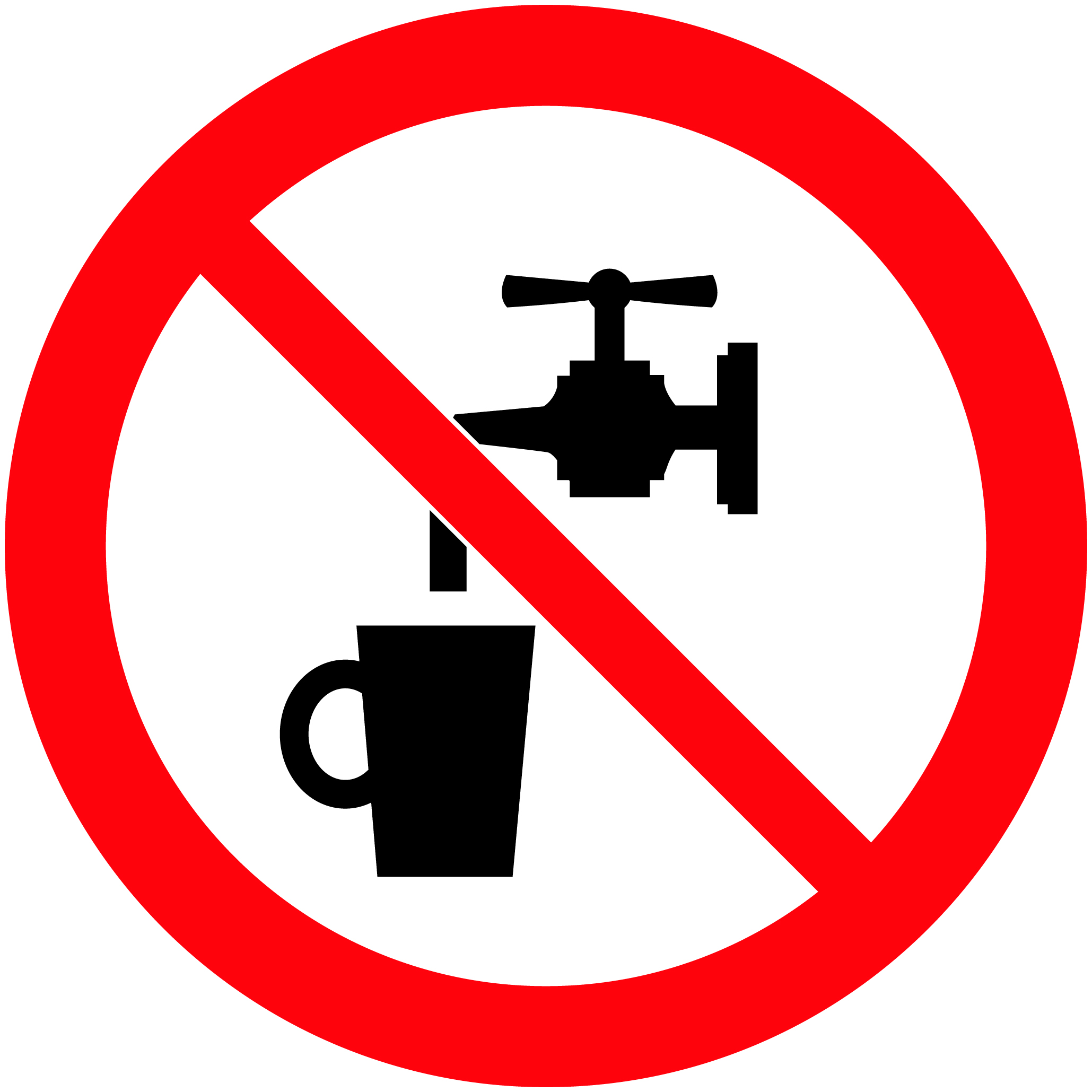 Знак запрещается использовать в качестве питьевой воды