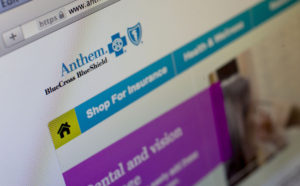 The Anthem Inc. website is arranged for a photograph in Washington, D.C., U.S., on Thursday, Feb. 5, 2015. Anthem Inc., the second biggest U.S. health insurer by market value, said hackers obtained data on tens of millions of current and former customers and employees in a sophisticated attack that has led to a Federal Bureau of Investigation probe. Photographer: Andrew Harrer/Bloomberg