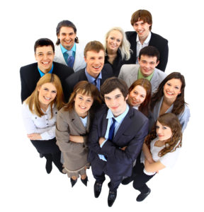 Large group of business people. Over white background