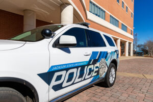 Jackson, MS - January 18, 2021: Jackson State University Police vehicle on campus