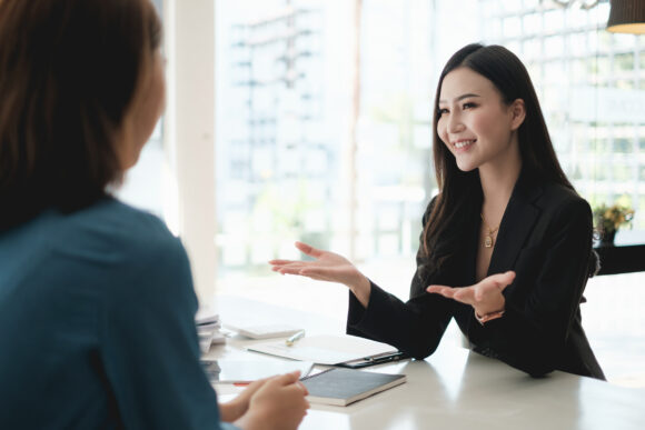 During a job interview, HR managers look for a good new employee. Manager have positive first impression of candidate
