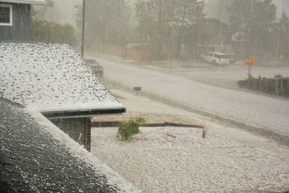 Hail is a form of solid precipitation. This hail Storm is in Col
