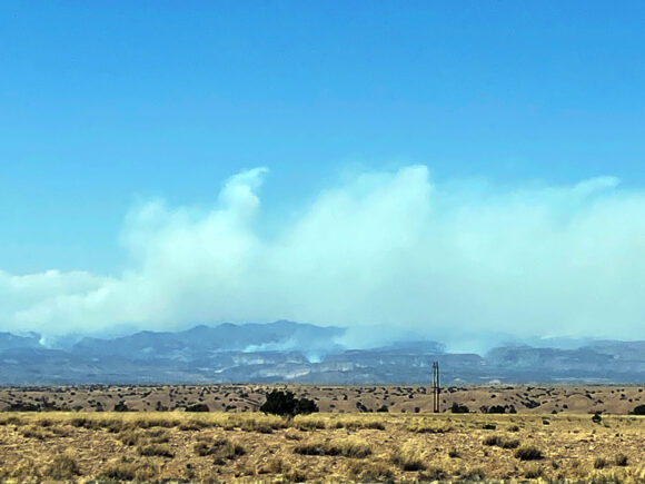 Smoke billows from wildfires in the Jemez Mountains of New Mexic