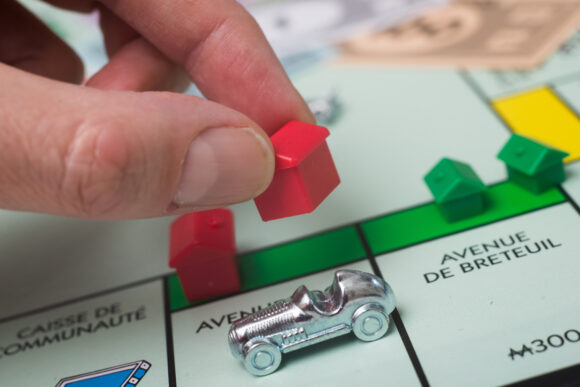 Mulhouse - France - 16 May 2020 - Closeup of the famous fast-dealing property trading monopoly board game