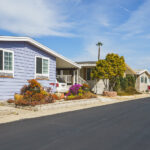 Oceano, California, USA - February 27, 2022. Mobile home park, age-restricted (55+) community in Oceano, California, street view