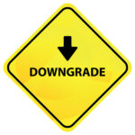 downgrade ahead sign on white background