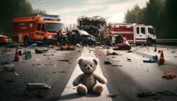 Shattered Innocence: A Teddy Bear of a Child, Echoing the Tragic Consequences of Drunk Driving