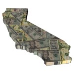 California map dollar bills