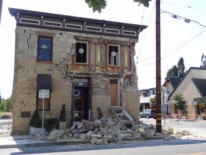 The historic Pfeiffer Building in downtown Napa suffered major damage from Napa's 6.1 earthquake. The building was the 