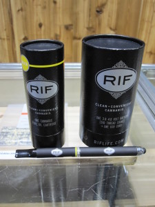 RIF (vape) products at Top Shelf Cannabis, Bellingham, WA.
