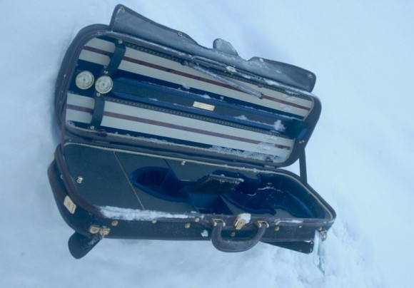 The discarded violin case.